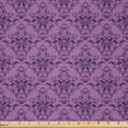 thumbnail image 1 of Ambesonne Vintage Fabric by the Yard Microfiber, Rococo Damask Purple, 1 Yard, Violet and Dark Purple, 1 of 2