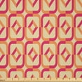 thumbnail image 1 of Ambesonne Vintage Fabric by the Yard Microfiber, Square Like Motifs Ornament, 10 Yards, Dark Pink and Persian Orange, 1 of 1
