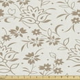 thumbnail image 1 of Ambesonne Vintage Fabric by the Yard Upholstery, Nostalgic Neutral Flowers, 10 Yards, Eggshell and Umber, 1 of 5