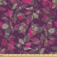 thumbnail image 1 of Ambesonne Vintage Fabric by the Yard Upholstery, Raspberries and Leaves Art, 3 Yards, Pastel Pink Reseda Green, 1 of 5