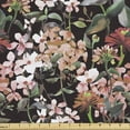thumbnail image 1 of Ambesonne Vintage Fabric by the Yard Upholstery, Scattered Garden Flowers, 2 Yards, Olive Green and Pale Salmon, 1 of 5