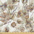 thumbnail image 1 of Ambesonne Vintage Fabric by the Yard Upholstery, Aquarelle Cotton Floral Art, 10 Yards, Pale Khaki Purple Orange, 1 of 5