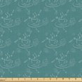 thumbnail image 1 of Ambesonne Vintage Fabric by the Yard Upholstery, Coffees Cakes Spoons Art, 5 Yards, Dark Cadet Blue and Teal, 1 of 5
