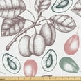 thumbnail image 1 of Ambesonne Vintage Fabric by the Yard Upholstery, Hand Drawn Like Plum Leaves, 2 Yards, Grey Laurel Green, 1 of 5