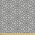 thumbnail image 1 of Ambesonne Vintage Fabric by the Yard Upholstery, Jumble Grid Floral Details, 2 Yards, Charcoal Grey and White, 1 of 5