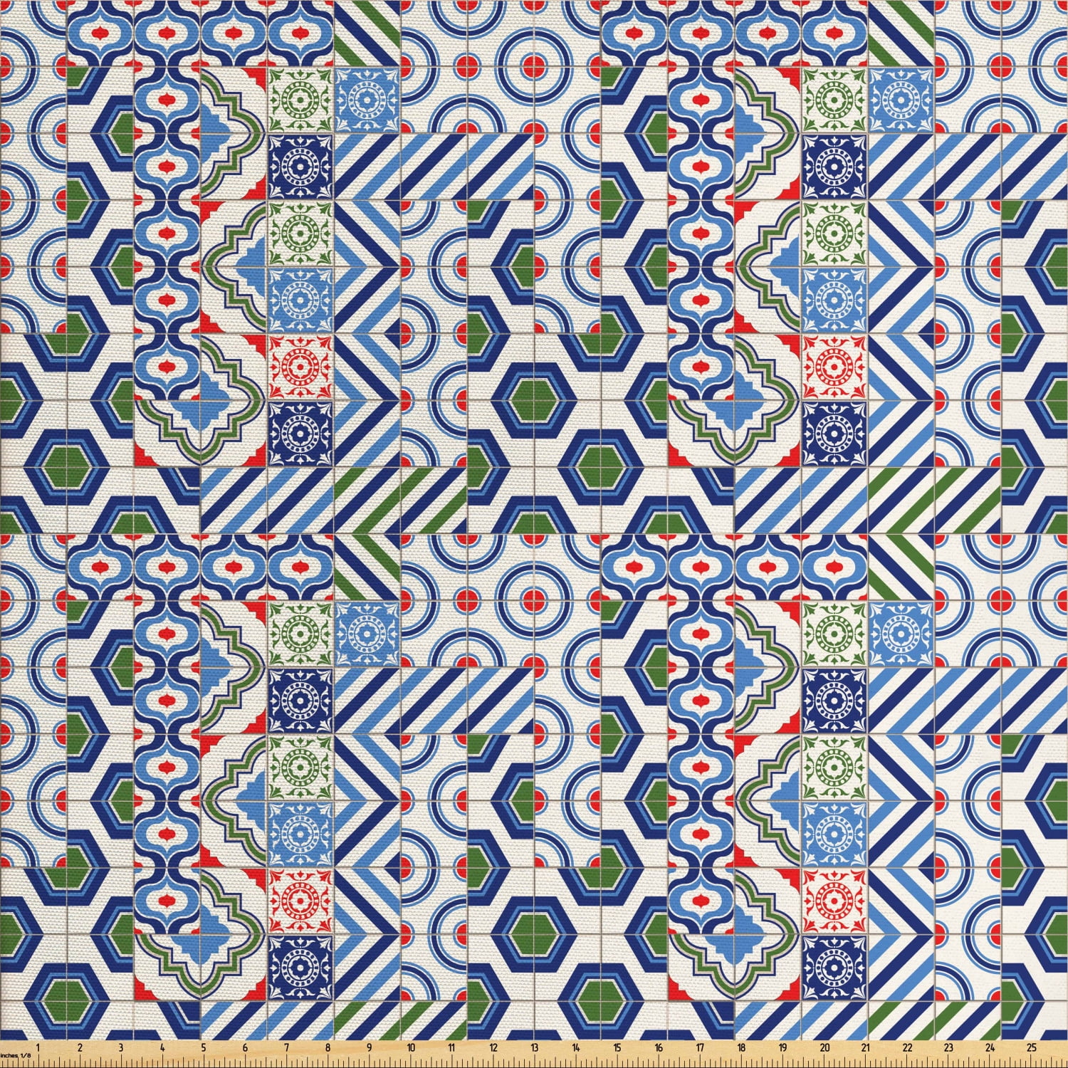 Ambesonne Vintage Fabric by the Yard Upholstery, Motifs of Moroccan ...