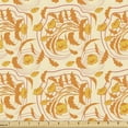 thumbnail image 1 of Ambesonne Vintage Fabric by the Yard Upholstery, Orangish Flowers Leaves, 5 Yards, Dark Yellow and Pale Orange, 1 of 5