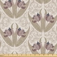 thumbnail image 1 of Ambesonne Vintage Fabric by the Yard Upholstery, Oriental Tulips Pattern, 2 Yards, Dark Eggshell Redwood, 1 of 5
