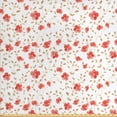 thumbnail image 1 of Ambesonne Vintage Fabric by the Yard Upholstery, Peony Flowers Blooms, 2 Yards, Dark Coral White, 1 of 4
