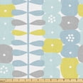 thumbnail image 1 of Ambesonne Vintage Fabric by the Yard Upholstery, Scandinavian Abstract Art, 3 Yards, Mustard and Pale Cadet Blue, 1 of 5