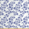thumbnail image 1 of Ambesonne Vintage Fabric by the Yard Upholstery, Twig Posy Flowers, 2 Yards, Violet Blue and White, 1 of 4