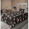 thumbnail image 1 of Ambesonne Vintage Fitted & Flat Sheet with Sham 3 Pcs Set, Hand-Drawn Snakes Flowers, Twin, Coral and Dark Taupe Grey, 1 of 1
