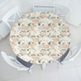 thumbnail image 1 of Ambesonne Vintage Fitted Round Tablecloth, Art Nostalgia Roses Leaves, 56"- 60" Diameter, Pale Peach Laurel Green, 1 of 5