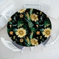 thumbnail image 1 of Ambesonne Vintage Fitted Round Tablecloth, Sunflowers Corns Pattern, 56"- 60" Diameter, Earth Yellow Fern Green, 1 of 5
