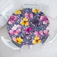 thumbnail image 1 of Ambesonne Vintage Fitted Round Tablecloth, Watercolor Fashion Flora, 56"- 60" Diameter, Dark Coral and Soft Pink, 1 of 5