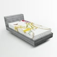 thumbnail image 1 of Ambesonne Vintage Fitted Sheet 2 Pcs Set, Bicycle with Flowers, Twin XL, White and Yellow, 1 of 3