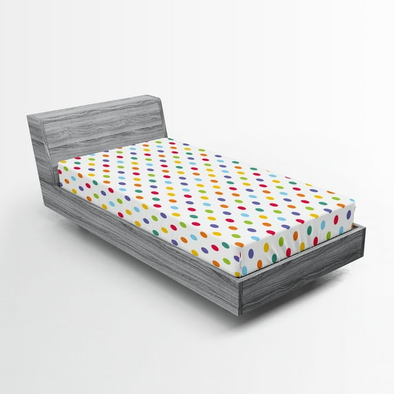 Ambesonne Vintage Fitted Sheet 2 Pcs Set, Circular Vintage Fashion, Twin, Multicolor
