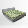 thumbnail image 1 of Ambesonne Vintage Fitted Sheet, Abstract Origami, Queen Size, Orange Teal Cream, 1 of 2