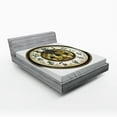 thumbnail image 1 of Ambesonne Vintage Fitted Sheet, Antique Clock with Face, Queen Size, Multicolor, 1 of 2