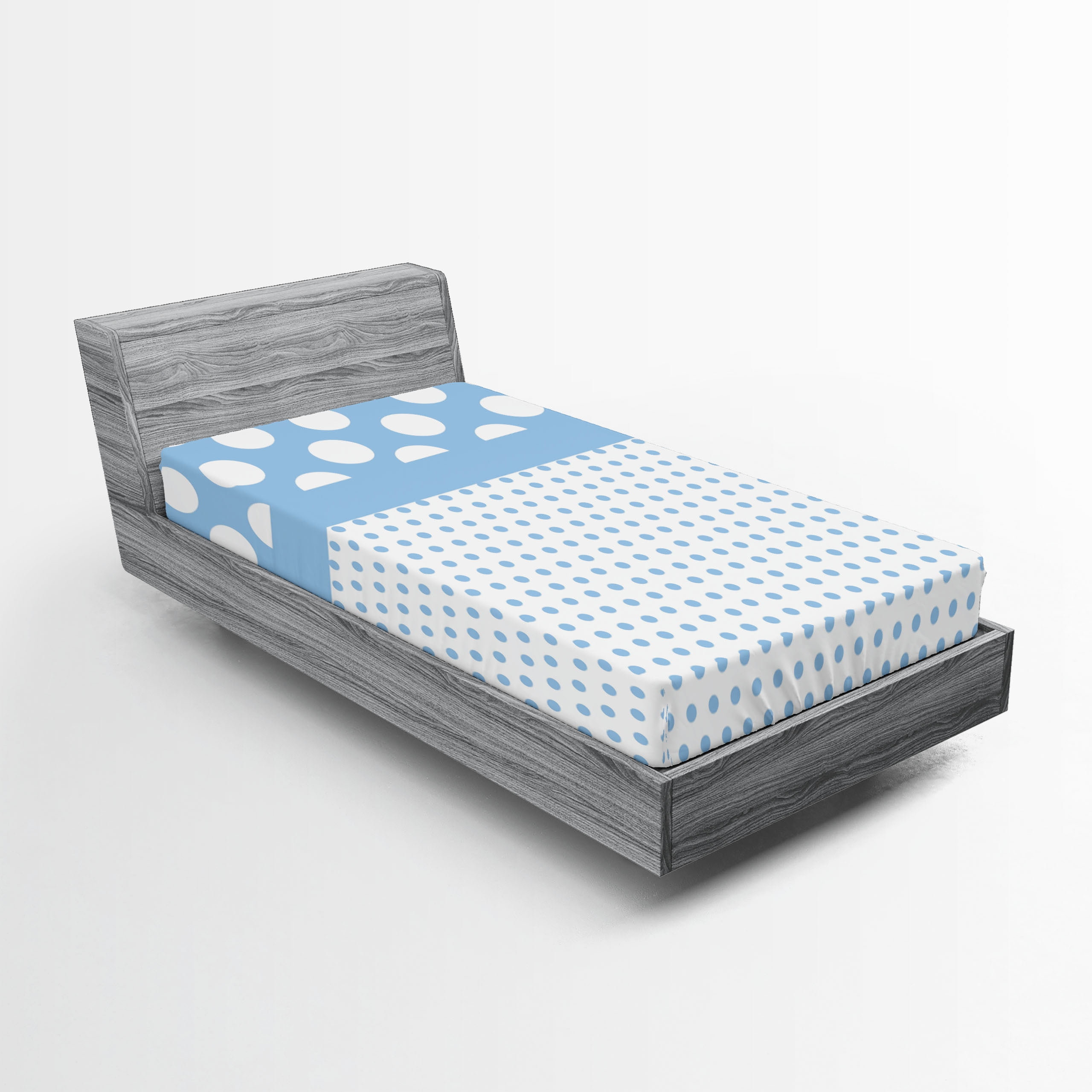 Twin Blue Polka Dot Microfiber Fitted Sheet