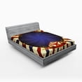 thumbnail image 1 of Ambesonne Vintage Fitted Sheet, Circus Poster Image, Full Size, Pale Yellow Navy Blue, 1 of 2