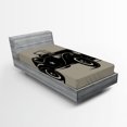 thumbnail image 1 of Ambesonne Vintage Fitted Sheet, Classic Italian Car, Twin Size, Brown Black, 1 of 2
