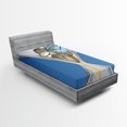 thumbnail image 1 of Ambesonne Vintage Fitted Sheet, Clock Sand, Twin Size, Blue and Sand Brown, 1 of 3