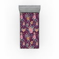 thumbnail image 1 of Ambesonne Vintage Fitted Sheet, Colorful Flowers Foliage, Twin XL Size, Cinnamon and Dark Lavender, 1 of 5