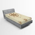 thumbnail image 1 of Ambesonne Vintage Fitted Sheet, Compass Nautical Retro, Twin XL Size, Beige Tan, 1 of 3