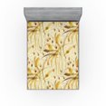 thumbnail image 1 of Ambesonne Vintage Fitted Sheet, Creamy Meadow Blossom Print, Queen Size, Cream Mustard and Caramel, 1 of 5