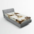 thumbnail image 1 of Ambesonne Vintage Fitted Sheet, European Landmarks City, Twin Size, Brown and Cream, 1 of 2
