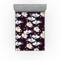 thumbnail image 1 of Ambesonne Vintage Fitted Sheet, Floral Wild Boho Flowers, Queen Size, Dark Maroon and Pale Salmon, 1 of 5