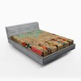 thumbnail image 1 of Ambesonne Vintage Fitted Sheet, Folkloric Boho African, Queen Size, Seafoam Cocoa, 1 of 2