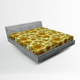 thumbnail image 1 of Ambesonne Vintage Fitted Sheet, Funky Style Sunflower, Queen Size, Green Yellow, 1 of 2