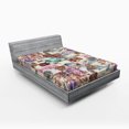 thumbnail image 1 of Ambesonne Vintage Fitted Sheet, Grunge Abstract Floral Art, Queen Size, Champagne and Multicolor, 1 of 2