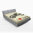 thumbnail image 1 of Ambesonne Vintage Fitted Sheet, Grunge Flat Motorcycle, Full Size, Charcoal Grey Khaki, 1 of 2
