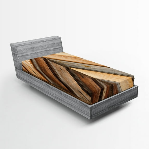 Ambesonne Vintage Fitted Sheet, Grunge Nature Gardening, Twin Size, Brown