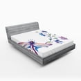 thumbnail image 1 of Ambesonne Vintage Fitted Sheet, Ivy Flowers Dragonflies, King Size, Green Purple and Blue, 1 of 3