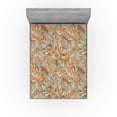 thumbnail image 1 of Ambesonne Vintage Fitted Sheet, Leaves Sea Buckthorn Berry, King Size, Dark Orange Pale Green, 1 of 5
