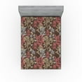 thumbnail image 1 of Ambesonne Vintage Fitted Sheet, Linear Flowers Hand-Drawn, Queen Size, Pale Mustard and Brown, 1 of 5