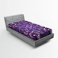 thumbnail image 1 of Ambesonne Vintage Fitted Sheet, Mandala Motif Illustration, Twin Size, Lavender Violet White, 1 of 2
