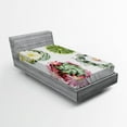 thumbnail image 1 of Ambesonne Vintage Fitted Sheet, Mexican Retro Funky Cactus, Twin XL Size, Multicolor, 1 of 2