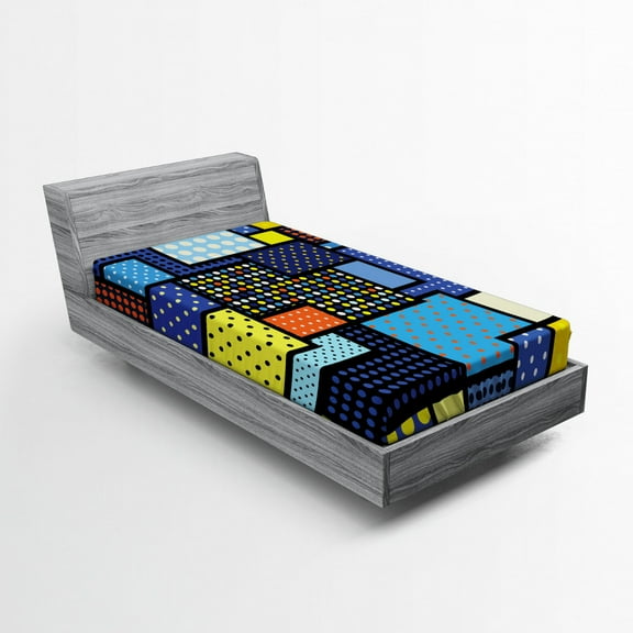 Ambesonne Vintage Fitted Sheet, Motifs of Moroccan Design, Twin XL Size, Multicolor