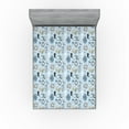 thumbnail image 1 of Ambesonne Vintage Fitted Sheet, Nostalgic Artwork of Couple, King Size, Soft Blue and Grey, 1 of 5