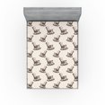 thumbnail image 1 of Ambesonne Vintage Fitted Sheet, Nostalgic Rocking Chair Art, Queen Size, Champagne and Dark Brown, 1 of 5