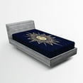 thumbnail image 1 of Ambesonne Vintage Fitted Sheet, Occult Sun Myth, Twin Size, Dark Blue Yellow, 1 of 2