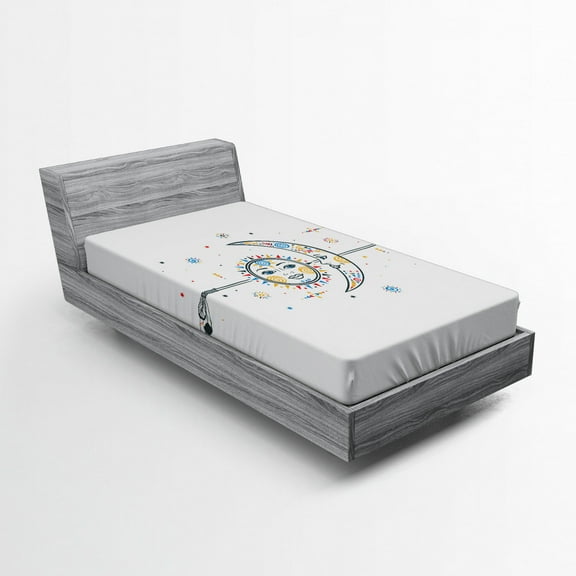 Ambesonne Vintage Fitted Sheet, Ornaments Art, Twin Size, Multicolor