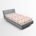 thumbnail image 1 of Ambesonne Vintage Fitted Sheet, Peony Flowers Blooms, Twin Size, Dark Coral White, 1 of 3
