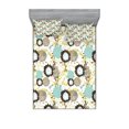 thumbnail image 1 of Ambesonne Vintage Fitted Sheet & Pillow Sham Set, Abstract Ornate Flower, Full, Seafoam Brown Green, 1 of 2