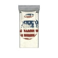 thumbnail image 1 of Ambesonne Vintage Fitted Sheet & Pillow Sham Set, American Flag Football, Twinxl, Cream Blue Red, 1 of 2